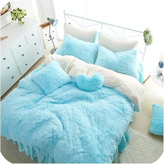 Amazon Com Melancholy Rose White Pink Fleece Bedding Set King