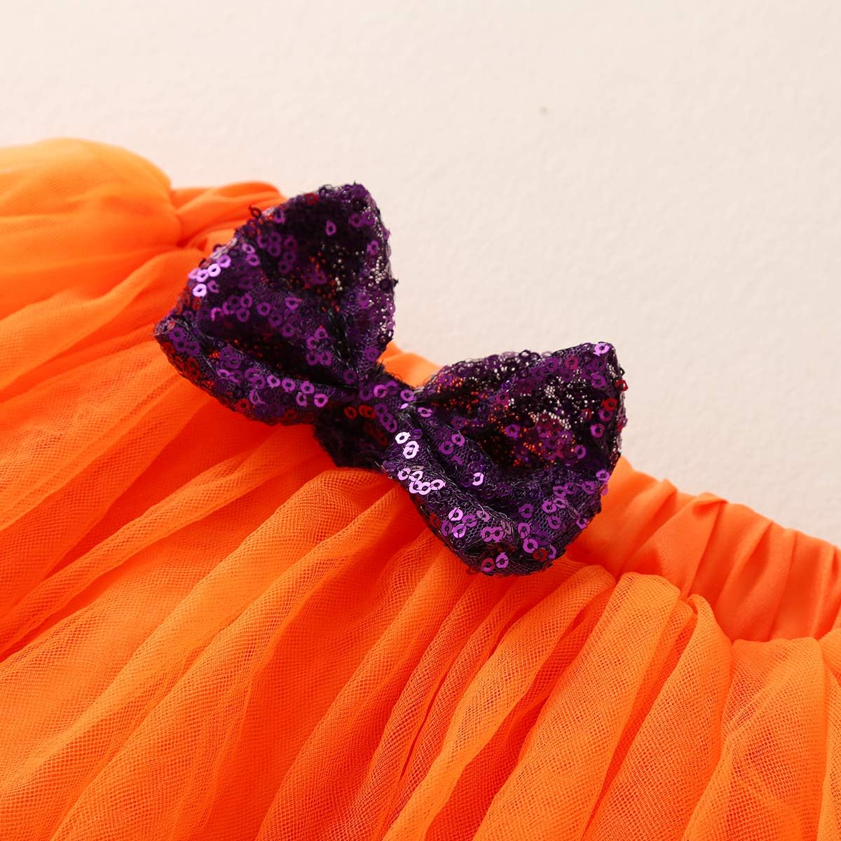 Infant Baby Girl Halloween Tutu Dress Funny Letter Print Romper Bodysuit Tulle Skirt Set with Leg Warmers and Headband