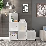 AWTATOS Storage Cube Organizer with Doors 6 Cube DIY Modular Shelves view 4