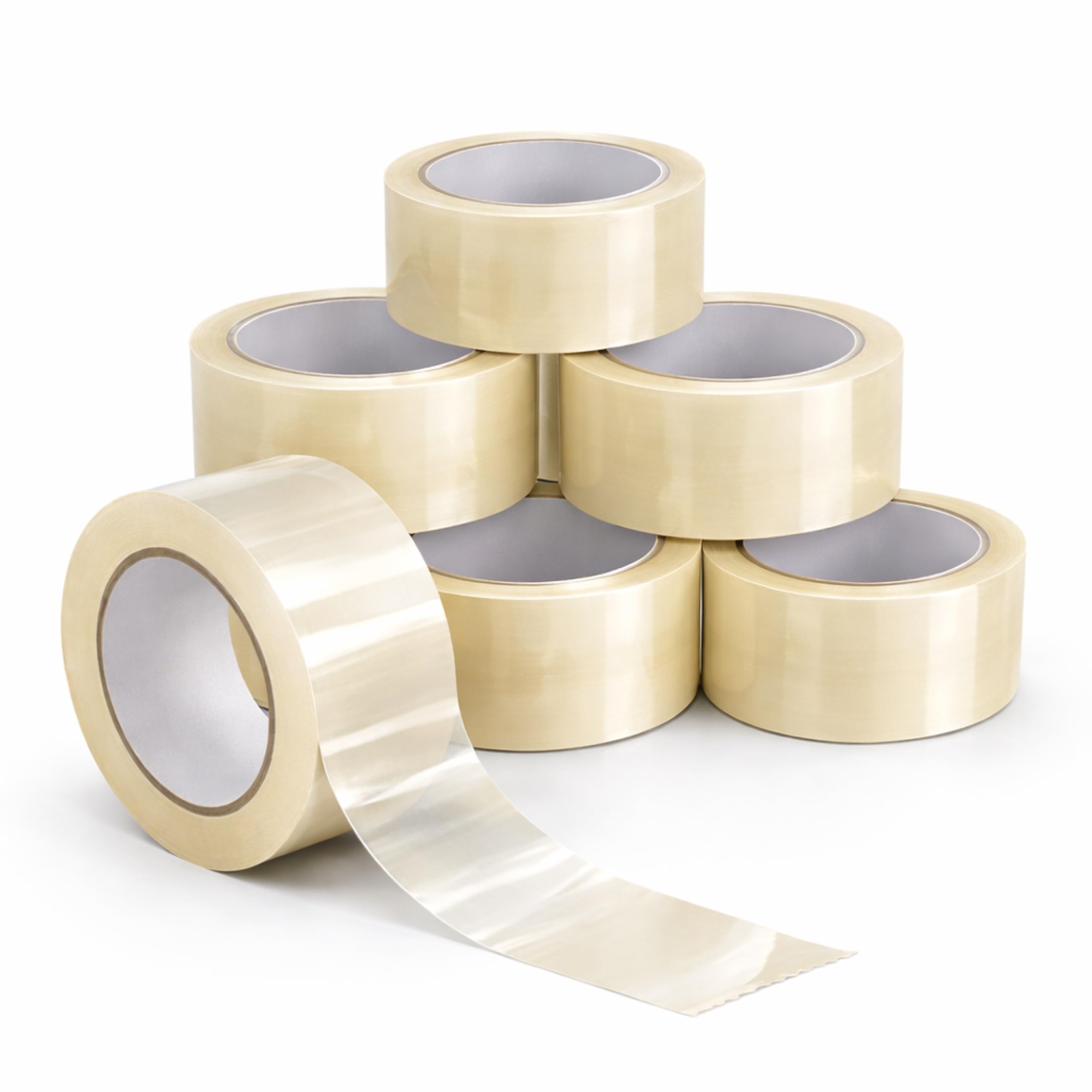 TK Gruppe Timo Klingler 6x Klebeband klar 66 Meter - extra stark - transparent - Packband Paketband Paketklebeband Verpackungsband für Verpackungen wie Pakete, Paketbandabroller