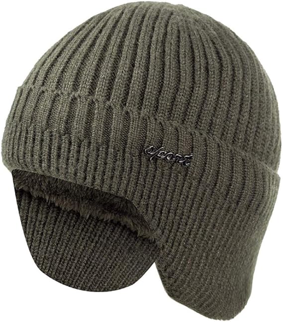 SDAFSA Mens Beanies Hats Ear Protection Winter Hats Stylish Soft Beanie