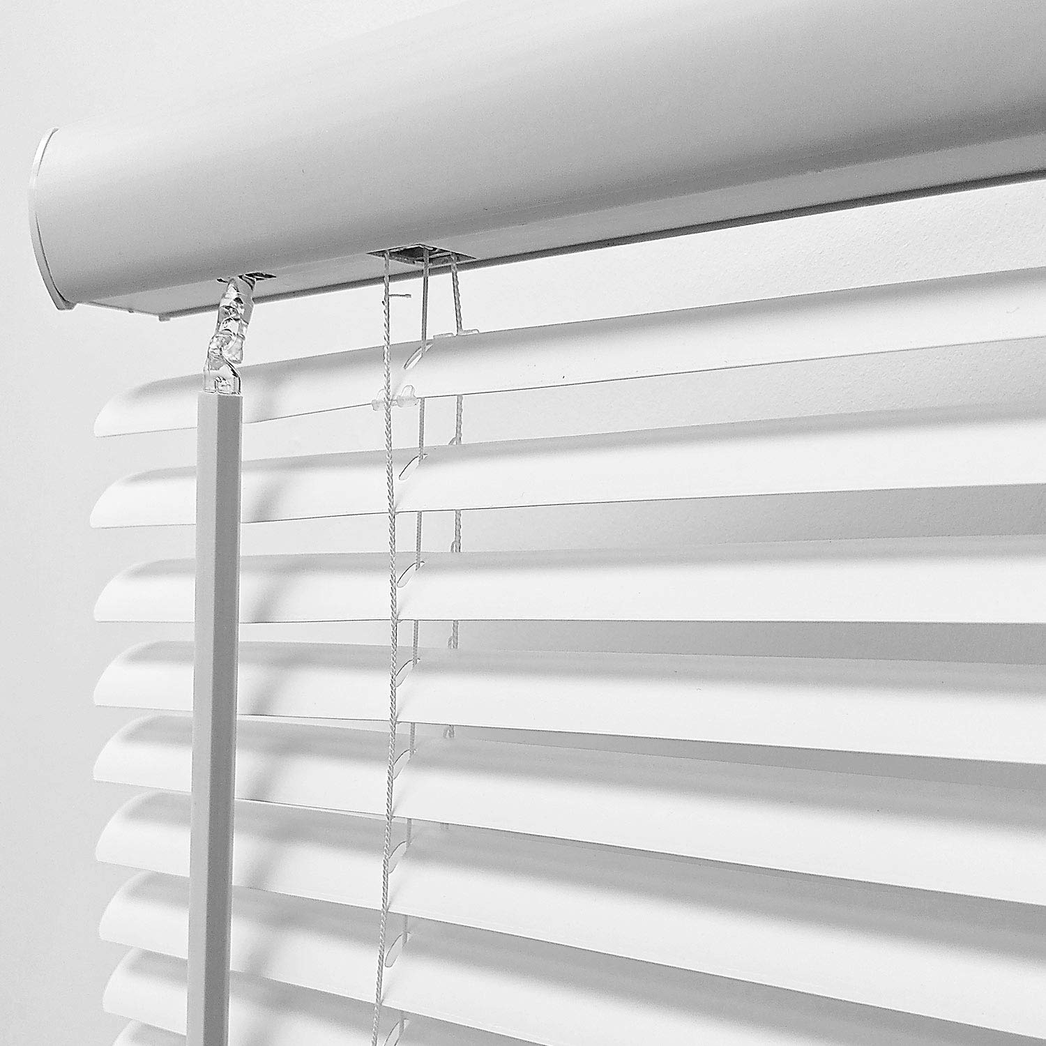 44 W x 64 H Cordless Window Blinds 1 Slat PVC Vinyl Horizontal