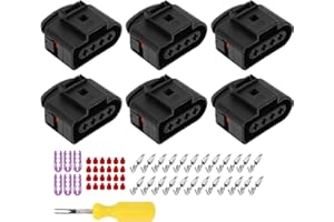 HEROFFIX 1Set 4 Pins Ignition Coil Connector Plug for Volkswagen Passat 1997-2015 Female Connector Terminal Housing Plug Conn