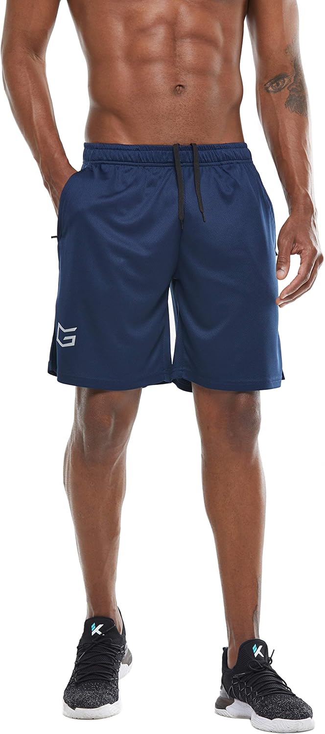 G Gradual Men's 7" Workout Running Shorts Quick Dry Lightweight Gym Shorts with Zip Pockets: Clothing