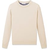 CUNYI Boys' Long Sleeve Crew Neck Cotton Pullover Knit Sweater