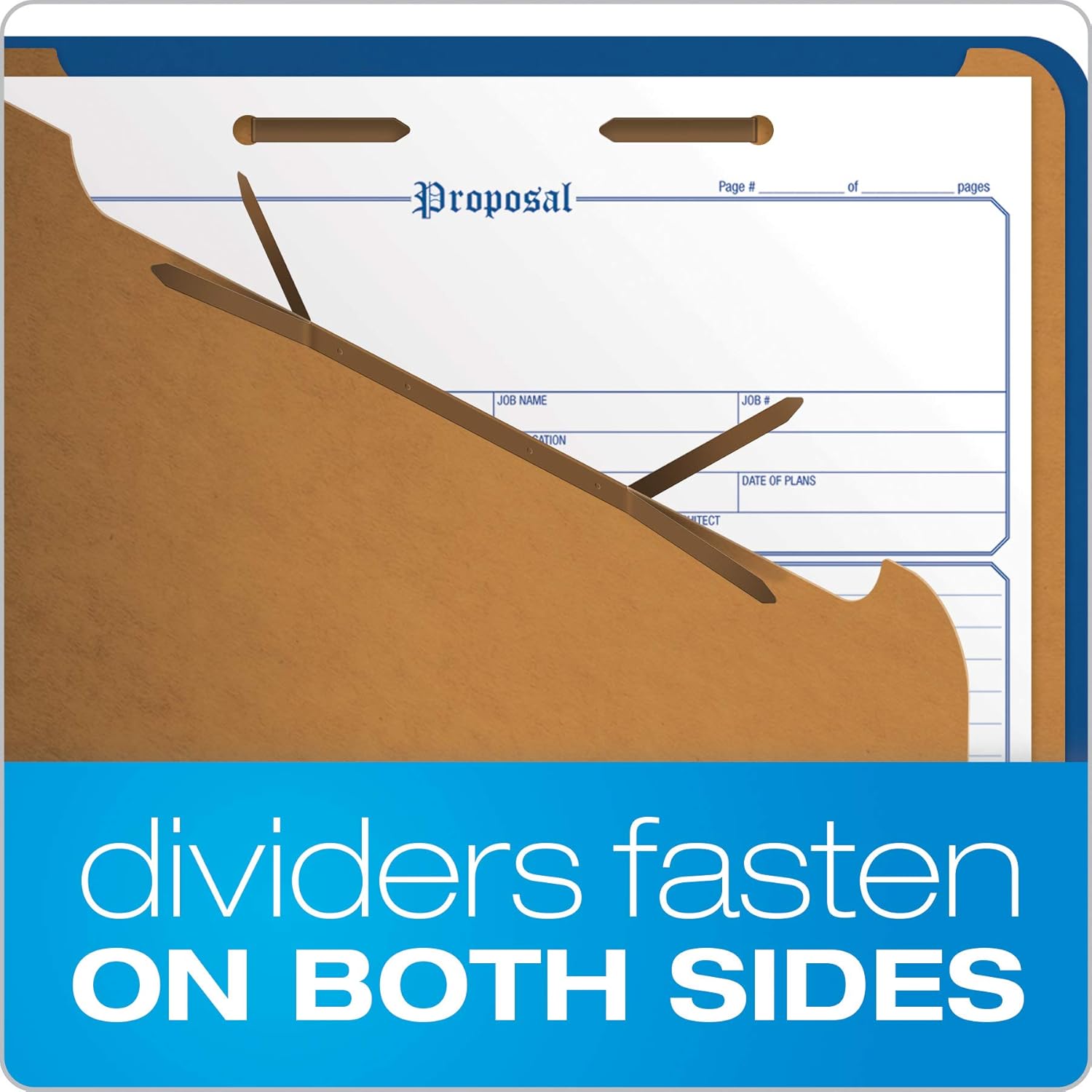 Pendaflex Classification Folders, 2 Dividers, 2" Fasteners, Letter, Dark Blue, 10/Box (24132P) : Top Tab Classification Folders : Office Products