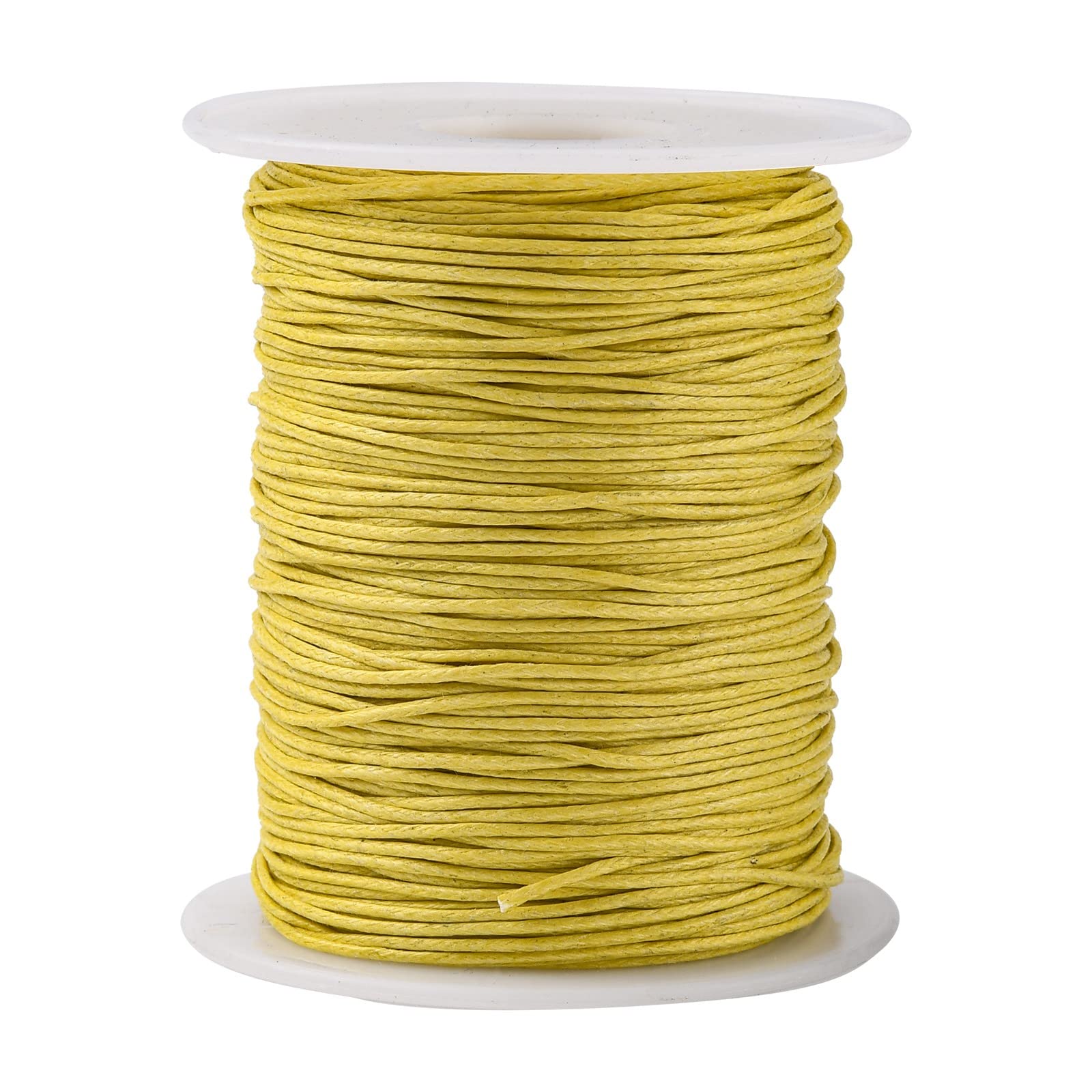 UR URLIFEHALL 100 Yards Yellow 1mm Waxed Cotton Cord Macrame Waxed Beading Thread String for Bracelet Necklace Jewellery Making — image 1