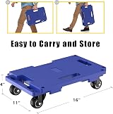 SOLEJAZZ 2 Pack Mobile Dolly 440 LBS Capacity 4-Wheel Furniture Cart Blue view 2