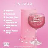 Insaxa Premium Gin Glass Mum Gifts 11.5cm Dia 20cm Tall Platinum Design view 2