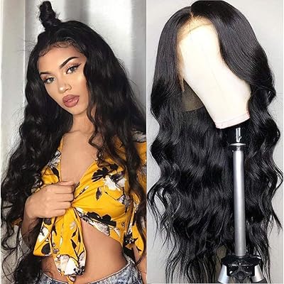 Body Wave Lace Front Human Hair Wigs For Women 150% Density Pre Plucked Hairline With Baby Hair 8-26Inch Peruvian Remy Hair Bleached (18 inch, body wave natural)