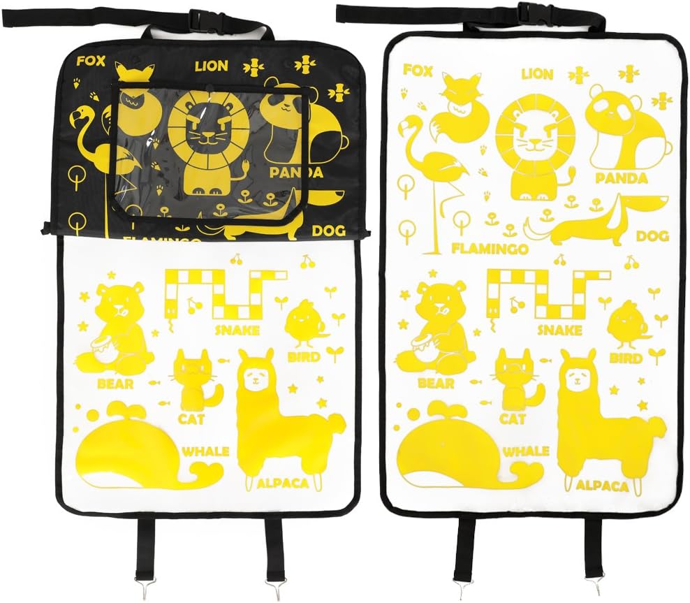 JOYREN Front Seat Back Protector - Car Kick Mats with Storage Organizer Pocket Touch Screen Pocket for Tablets Fit for Car,SUV,Minivan or Truck,Universal Backseat Car Organizer(2 Pack)