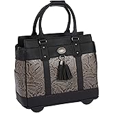 JKM & Company Rolling Laptop Bag Women, Rolling Briefcase for Women, 13"-17" Inch Laptop Bag with Wheels
