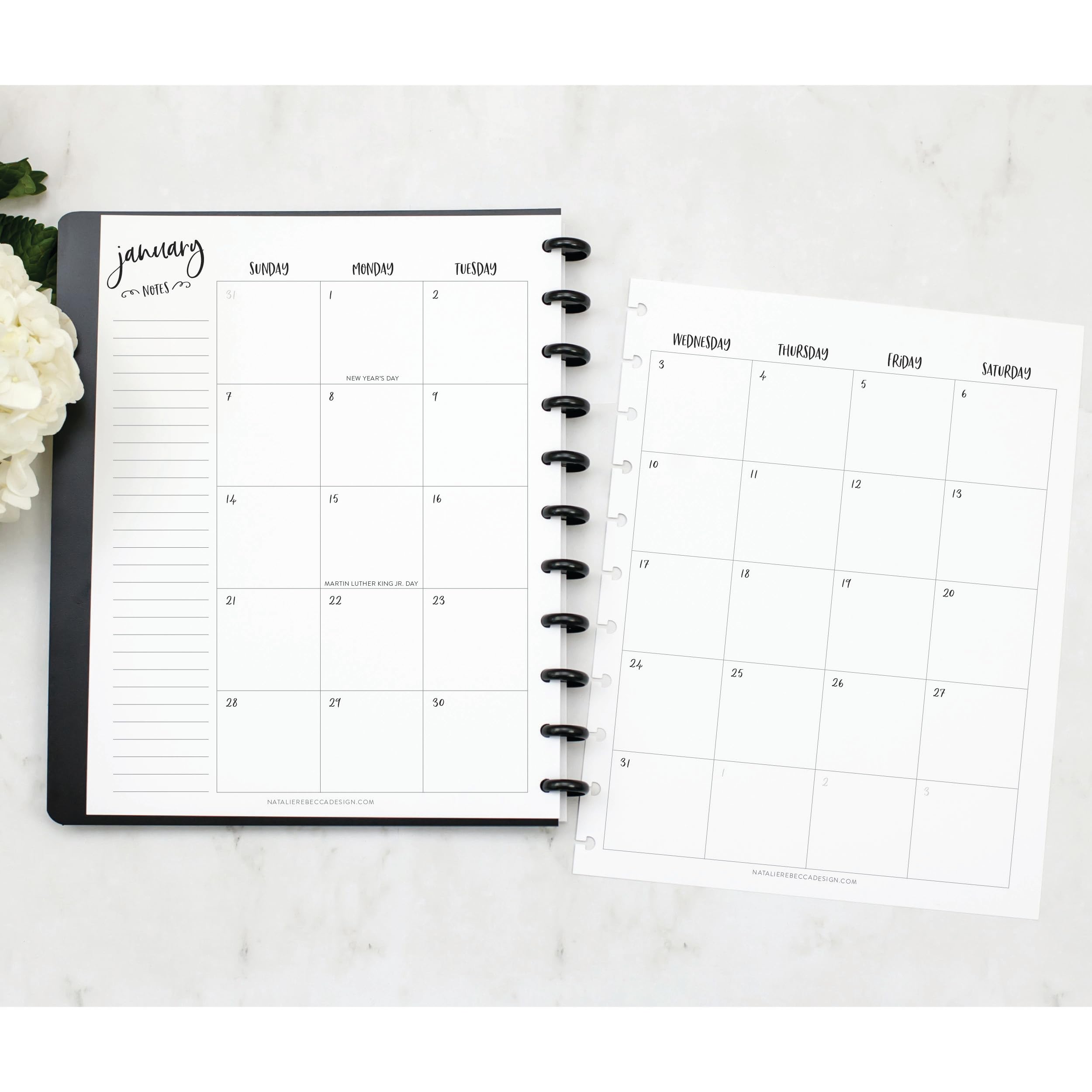 Mua BetterNote 2025 Monthly Calendar Refill Fits Discbound Notebooks ...
