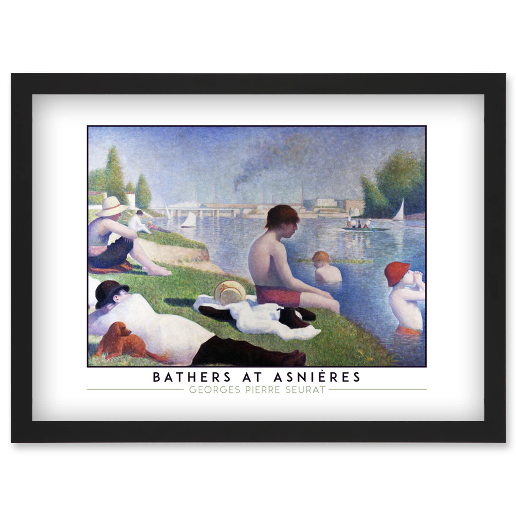 Wee Blue Coo Georges Pierre Seurat Bathers At Asnières Painting Artwork Framed Wall Art Print A4