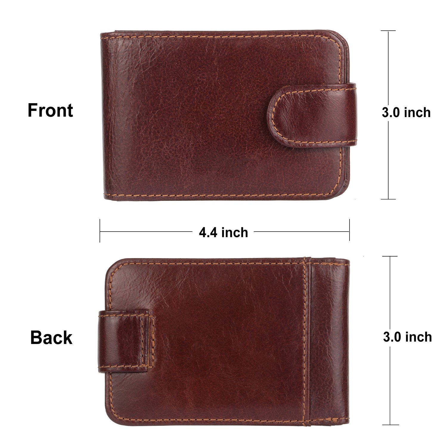 IDEAWIN Genuine Leather RFID Blocking Slim Trifold Front Pocket Wallet Card Wallet Card Holder
