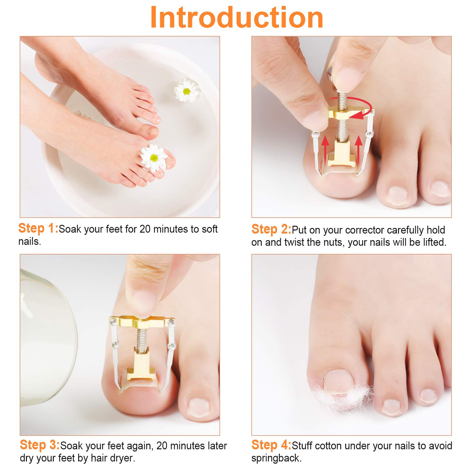 13 Pieces Ingrown Toenail Tools Kit, Includes Ingrown Toenail Lifter Ingrown Toenail Tool Toe Clamp, Ingrown Toenail Stickers, Curved Toenails Brace Stickers, Ingrown Toenail Files and Lifter: Beauty