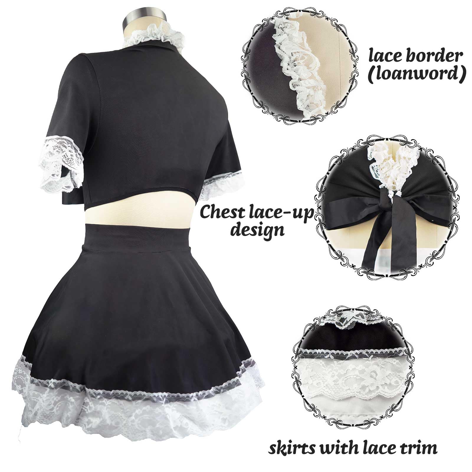 Rolemix Maid Outfit Women's Exotic Costumes Perfect for Cosplay and Halloween Party Dress