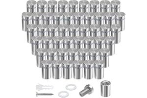 Standoff Screws 1/2 x 3/4 Inch 50 Pack Sign Standoffs 0.5 Inch Stainless Steel Stand Off Wall Mounts Advertising Screws Mount