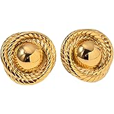 House of Hunter Gold Ball & Rope Statement Earrings – Lightweight Fashion Jewelry for Women
