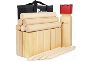 Pointyard Kubb Yard Game Set, Kubb Game Set with Carrying Bag - Wooden Toss Game Set for Outdoor Lawn Teenagers Adults Family