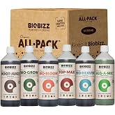 BioBizz All-Pack Indoor Complete Organic Fertilizer Kit, 6 x 16.9 fl oz | Complete liquid plant food with root and bloom boosters to support indoor plants, healthy soil, vigorous growth and flowering