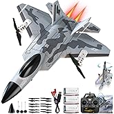 CKYSCHN F22 Raptor RC Plane 4 Channel &amp; Vertical Takeoff Mode | 3 Batteries | Remote Control Airplane with 6-axis Gyro &amp; Light, Vertical Flight &amp; Aerobatics for Limitless Fun, 3 Batteries Triple Your Fun