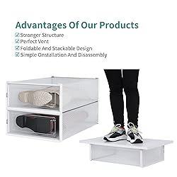 PARANTA 6-Piece Boot Shoe Storage Box, Stackable