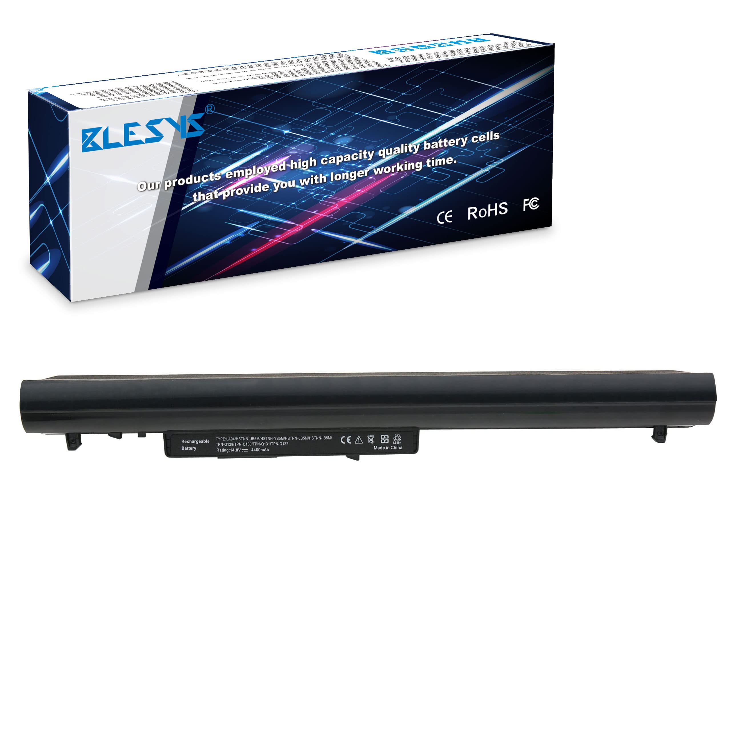 BLESYS 4400mAh 728460-001 LA04 Battery for HP Pavilion 15-N 350 G2 Serie 752237-001 776622-001 TPN-Q129 TPN-Q130 TPN-Q132 LA04DF HSTNN-DB5M HSTNN-YB5M HSTNN-UB5M Laptop 14.8V Black