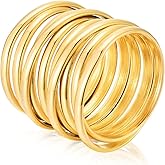 VNOX Gold Rings for Women 丨 14k Gold Plated Stainless Steel Chunky Statement Rings Twisted Braided Ring Stackable Rings Chunky Signet Ring for Womens Jewelry Trendy