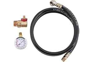 Performance Tool W10058 Air Tank Repair Kit w/Safety Valve, Pressure Gauge and 4 Feet Air Tank Hose Assembly kit for Portable Carry Tank