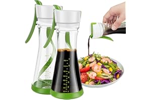 KHZSPP 2Pcs Salad Dressing Shaker,Salad Dressing Mixer with Handle,Leakproof Dishwasher Salad Bottle,Manual Salad Bottle with