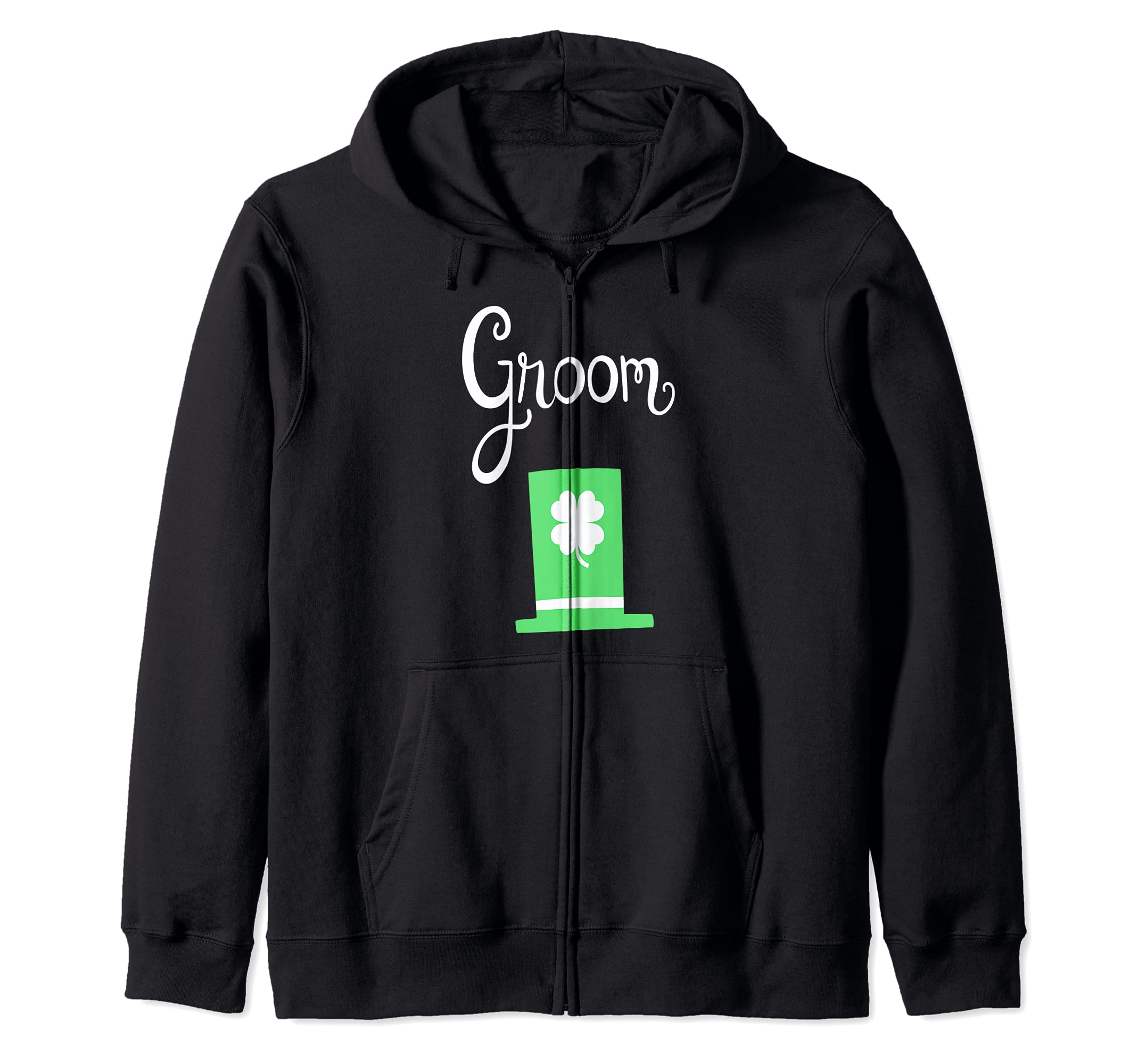 Groom Irish Four Leaf Clover Wedding Groom Zip Hoodie