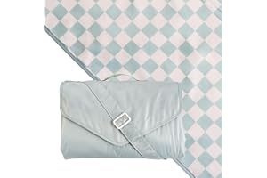 Tiny Twinkle Waterproof Picnic Blanket | 5'x7' 100% Recycled Polyester, Sandproof, Foldable & Portable for Beach, Camping, Travel (Sage Checkers