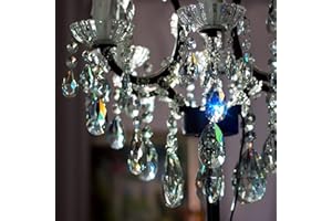 20pcs 38mm Teardrop Chandelier Crystals, Clear Crystal Chandelier Prisms Pendants Parts Connected Glass Octagon Beads Hanging