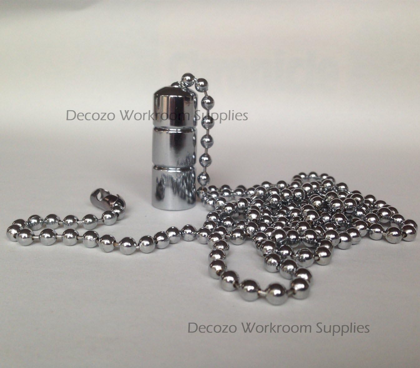 Decozo Chrome Cord Pull with Non Rust Shiny Metal Chain for Light or Fan Silver Colour Bathroom Pull - Free UK DELIVERY