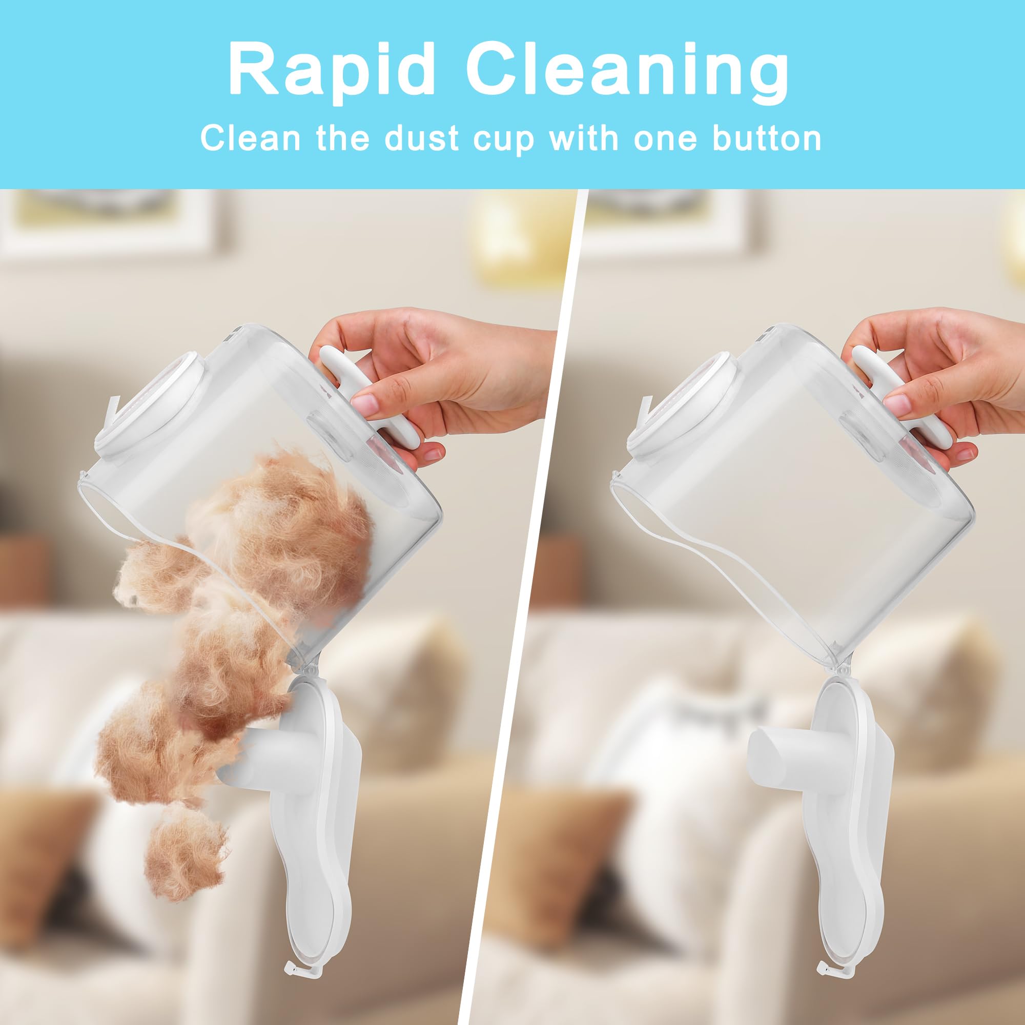 ITBABY 2.0L Dog Grooming Kit, Pet Grooming Kit & Vacuum Suction 99% Pet Hair Groomer, Professional Slicker Brush with 4 Proven Grooming Tools for Dogs Cats, Quiet Pet Vacuum Groomer (Whtie)