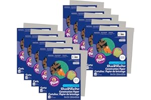 Prang Lot de 10 paquets de papier de construction, gris, 22,9 x 30,5 cm, 50 feuilles par paquet