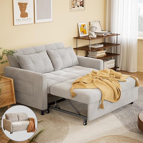 Gizoon Futon Sleeper Sofa Bed, 3-in-1 Convertible Small Couch with Pull ...