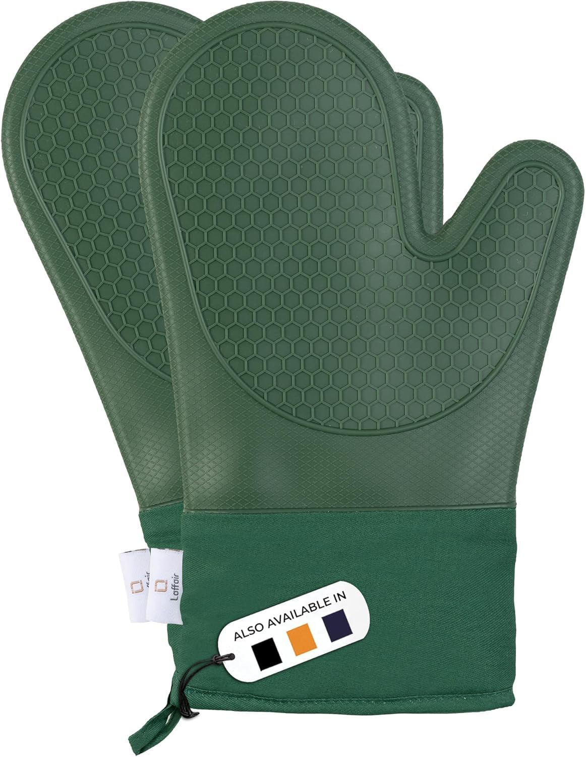 Silicone Oven Gloves Heat Resistant by Laffair - Green Oven Gloves Silicone Oven Mitts Heat Resistant - Premium Non-Slip Design Kitchen Gloves
