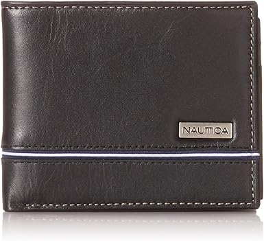 Nautica Men S Leather Slim Passcase Wallet With Large Bill
