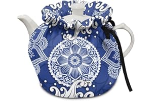Kathyboom Blue Bohemian Tea Cozy for Teapot Insulated Kettle Dust Cover Keep Warm Breakfast Warmer Decorative Accessories