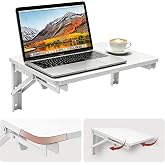 IDUNSEED Folding Shelf Wall Mounted for Small Space, | White Wall Table for Living Room Bedroom Decor, Home Office Floating Fold Down Desk, Media Shelves with Heavy, 16.5"*11.8"