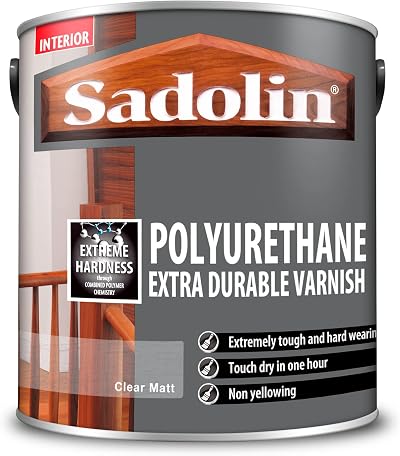 Sadolin Polyurethane Extra Durable Varnish 2.5 Litre Matt Interior Wood