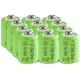 1/3AAA 1.2V Batteries Rechargeable AAA 150mAh Button Top NiMH Battery | Pre-Charged, Low Self - Discharge Replacement Battery for Solar Lights, Outdoor Garden Art Light Lamps, 12 pack