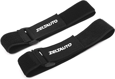 Zeltauto Elastic Cinch Straps Hook Loop 1.5x20 2-Pack Camping Bike Gear