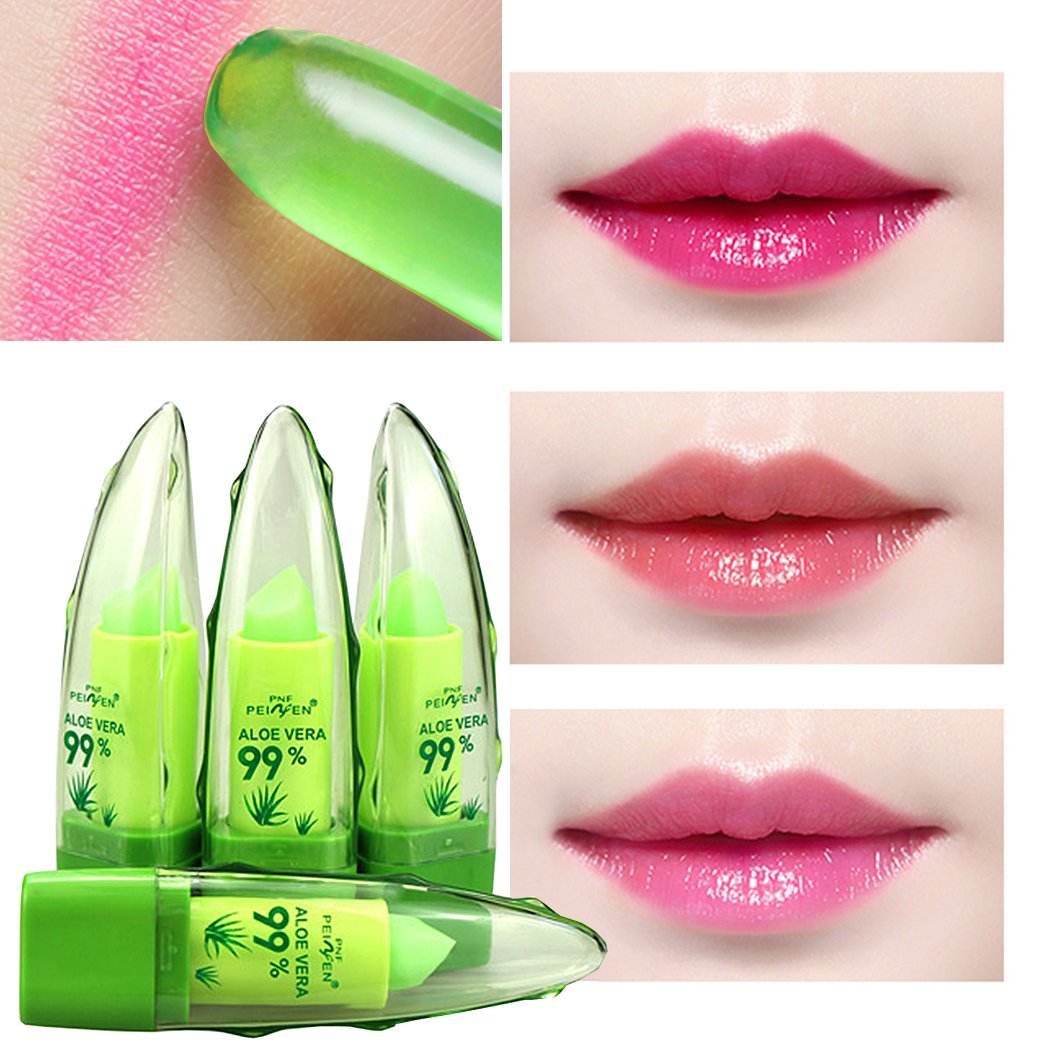 Cindere Natural Aloe Color Temperature Change Lip Long Lasting Moisturizer Lipsticks (1 PCS, Green)