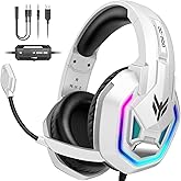 Gaming Headset for PS5, PS4, Xbox Series X|S, Xbox One, PC, Switch, Mac - RGB Over-Ear Headphones with 7.1 Surround Sound, No