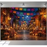 Dia de Los Muertos Backdrop 8x6ft Sugar Skull Mexican Fiesta Photo Banner | Dia De Los Muertos Decoration,Mexican Street Photography Background,Sugar Skull Marigold Ofrenda Decor,Halloween Fiesta Party