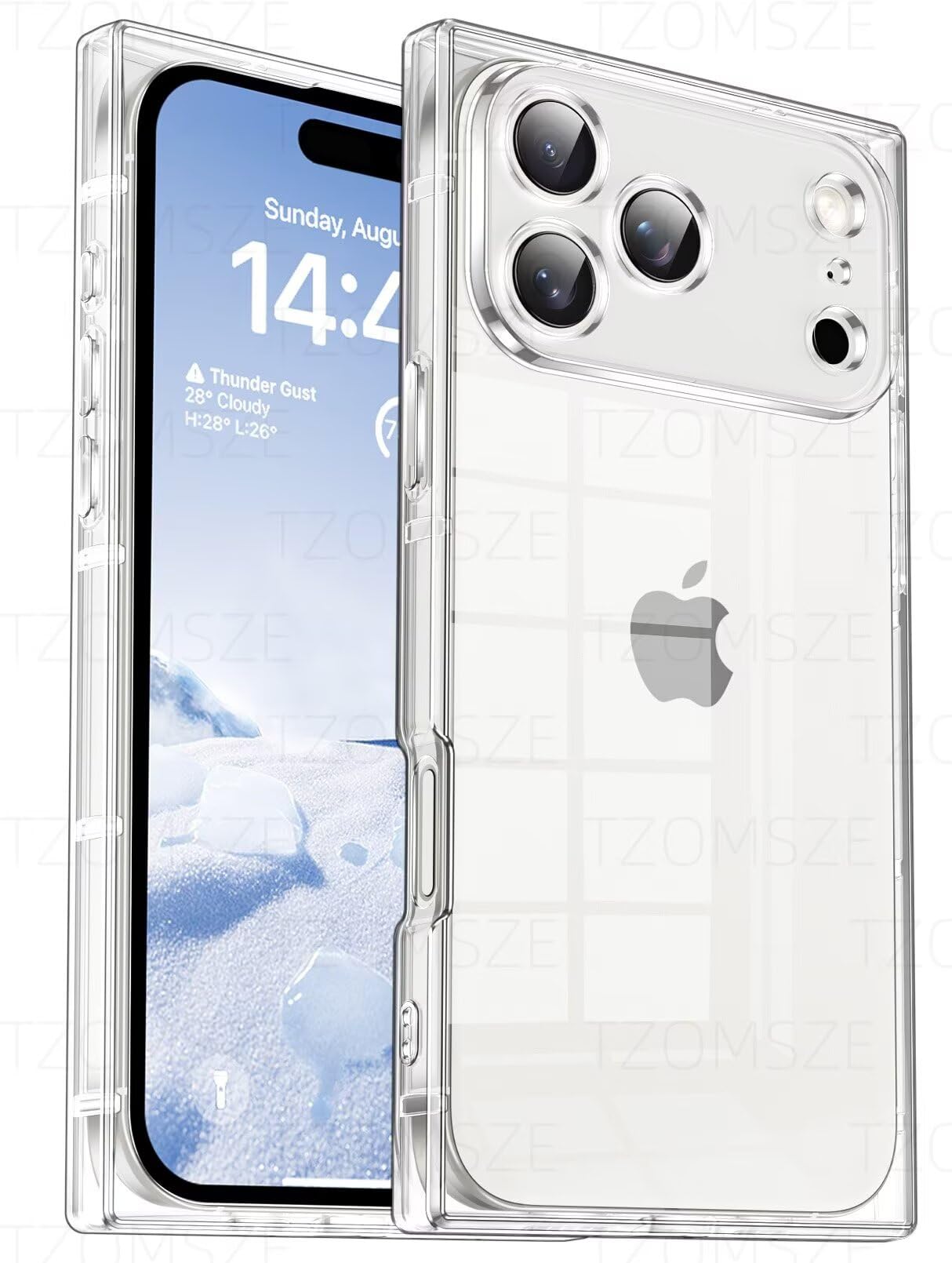Photo 1 of Tzomsze Case Compatible with iPhone 17 Pro Max Clear Case,Camera Protection,Reinforced Corners TPU Slim Shockproof Case Cover for Women Girls 6.9 inch-Clear