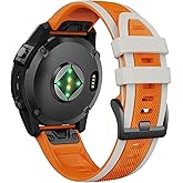 NotoCity Compatible Fenix 6X Watch Band,26mm Quickfit Silicone Bands for Fenix 6X Pro/Fenix 5X/Fenix 7X/Fenix 5X Plus/Fenix 8 51mm/Fenix 3/Fenix 3 HR/Tactix/Descent MK1/D2 Delta PX/D2